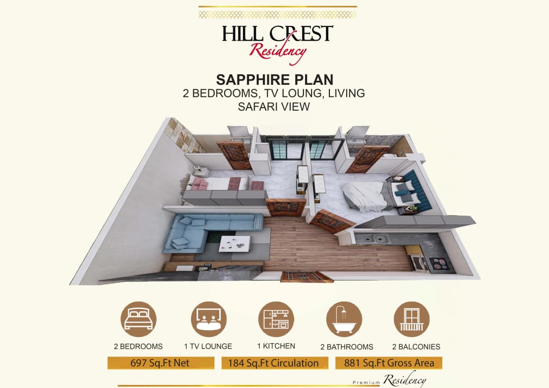 2 Bed Sapphire