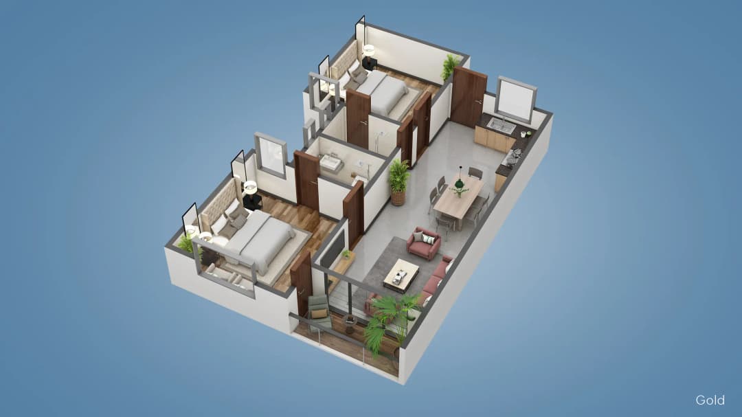 2 Bed Gold