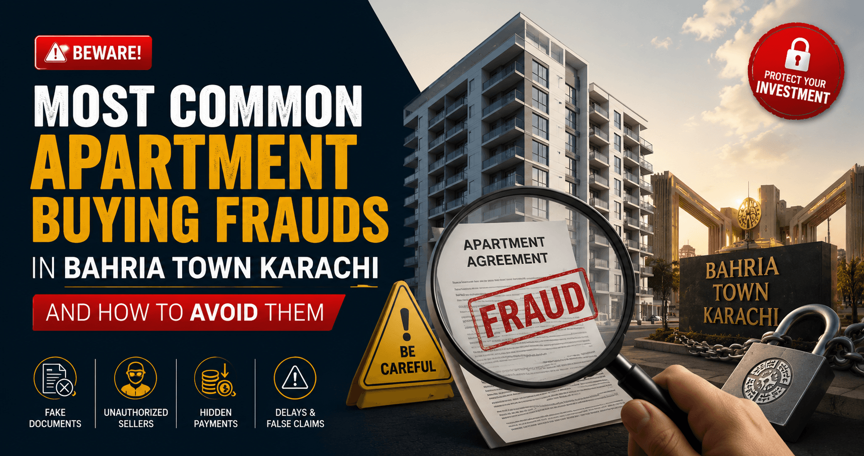 Most Common Apartment Buying Frauds in Bahria Town Karachi and How to Avoid Them