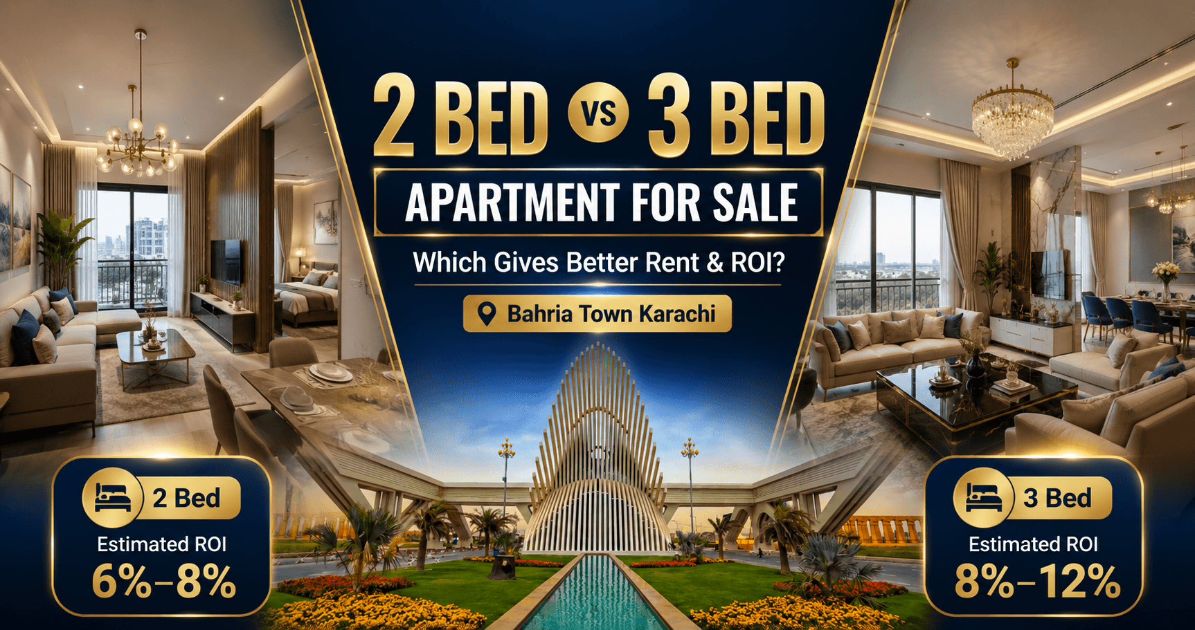 2 Bed vs 3 Bed Apartment for Sale in Bahria Town Karachi: Which Gives Better Rent and ROI?