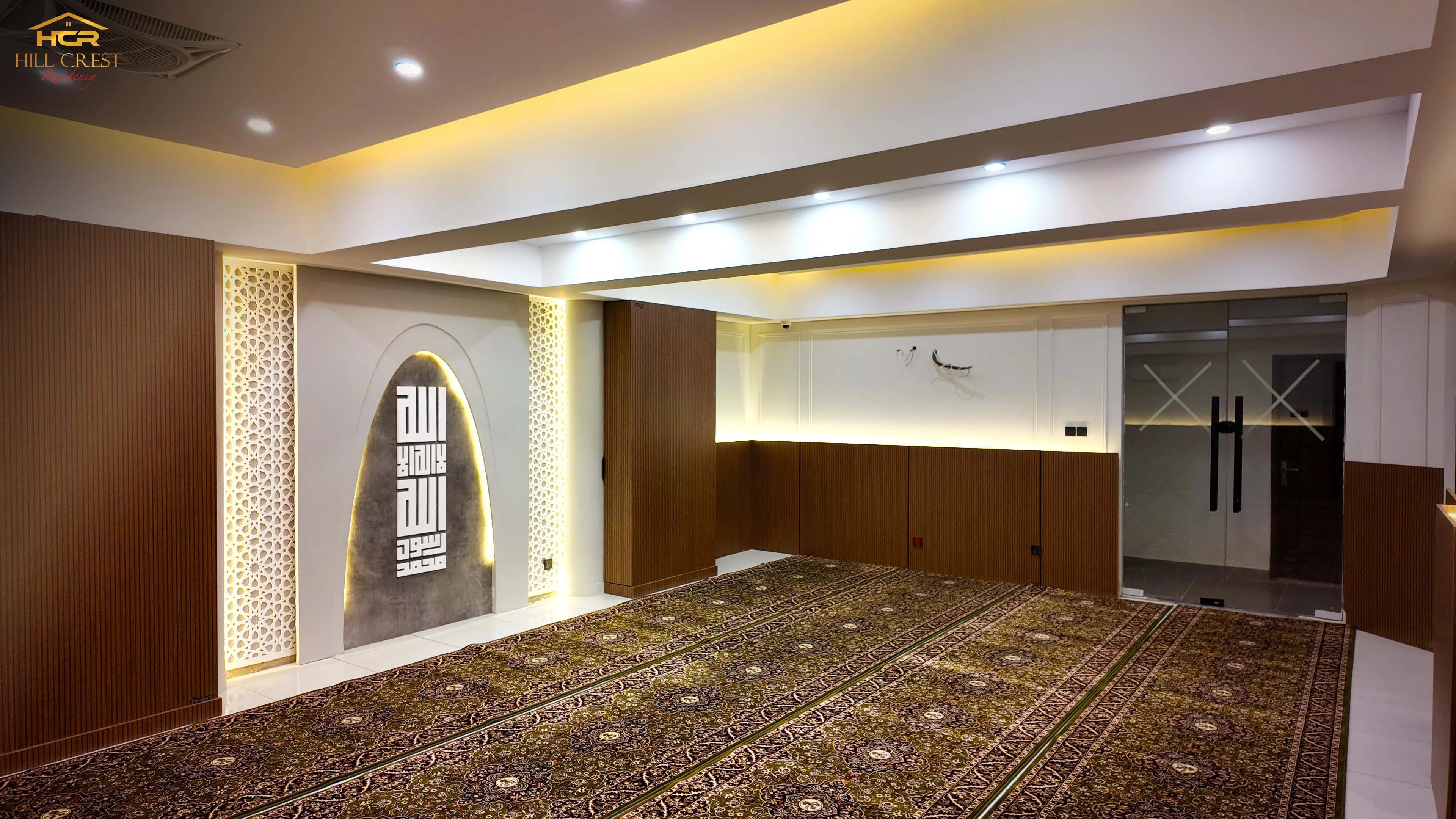 Hill Crest Residency modern kitchen with granite countertops and stainless steel appliances