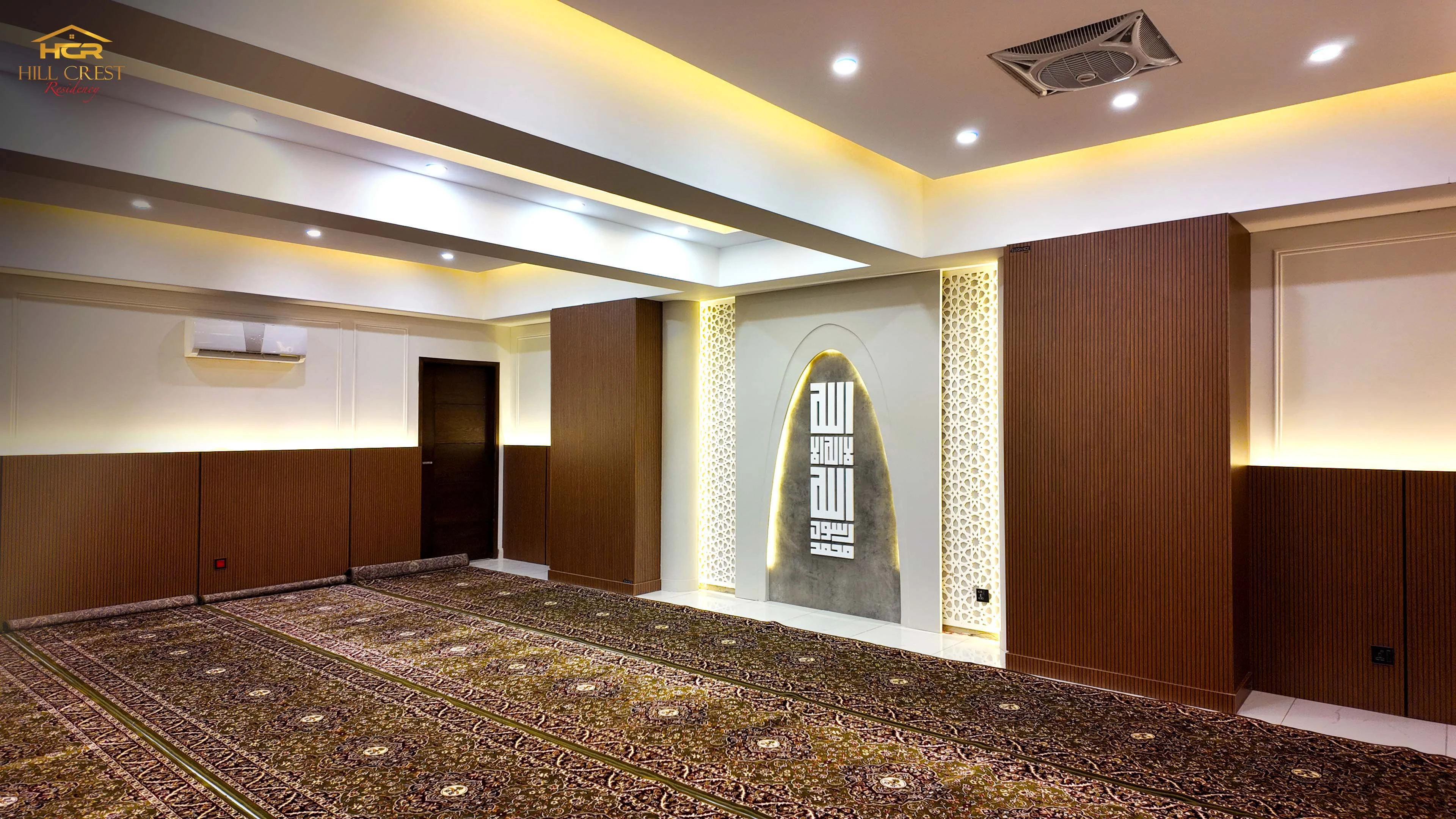 Hill Crest Residency master bedroom with premium finishes and Bahria Town skyline view