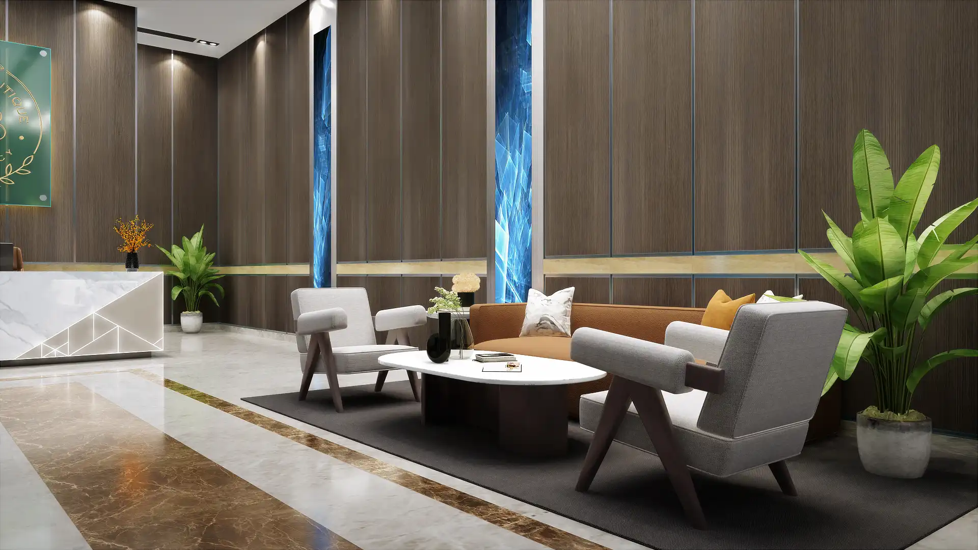 Narkin's Boutique Residency community hall with premium seating