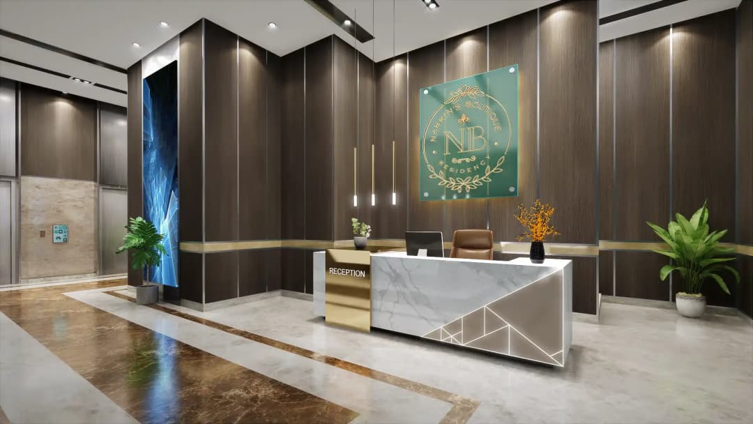 Narkin's Boutique Residency grand reception and lobby area with luxury finishes